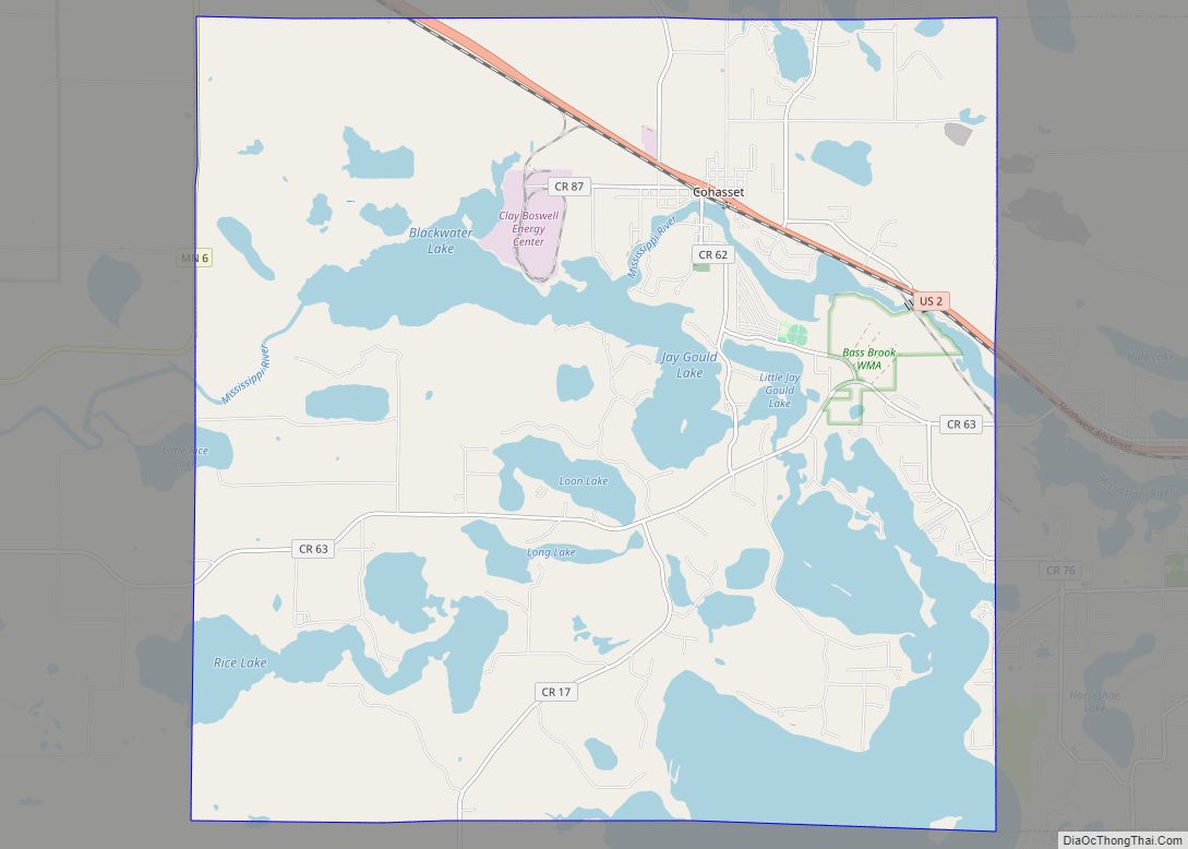 Map of Cohasset city, Minnesota