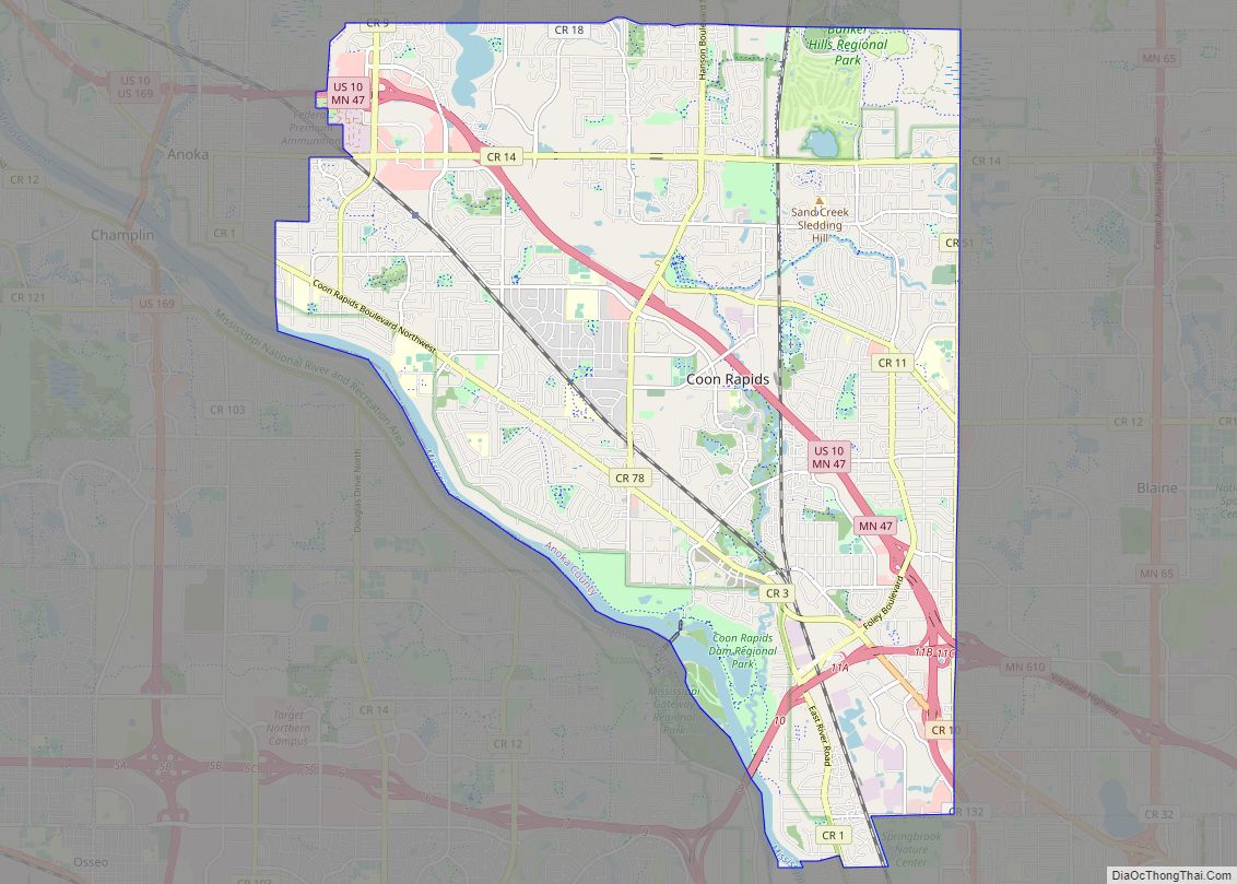 Map of Coon Rapids city, Minnesota