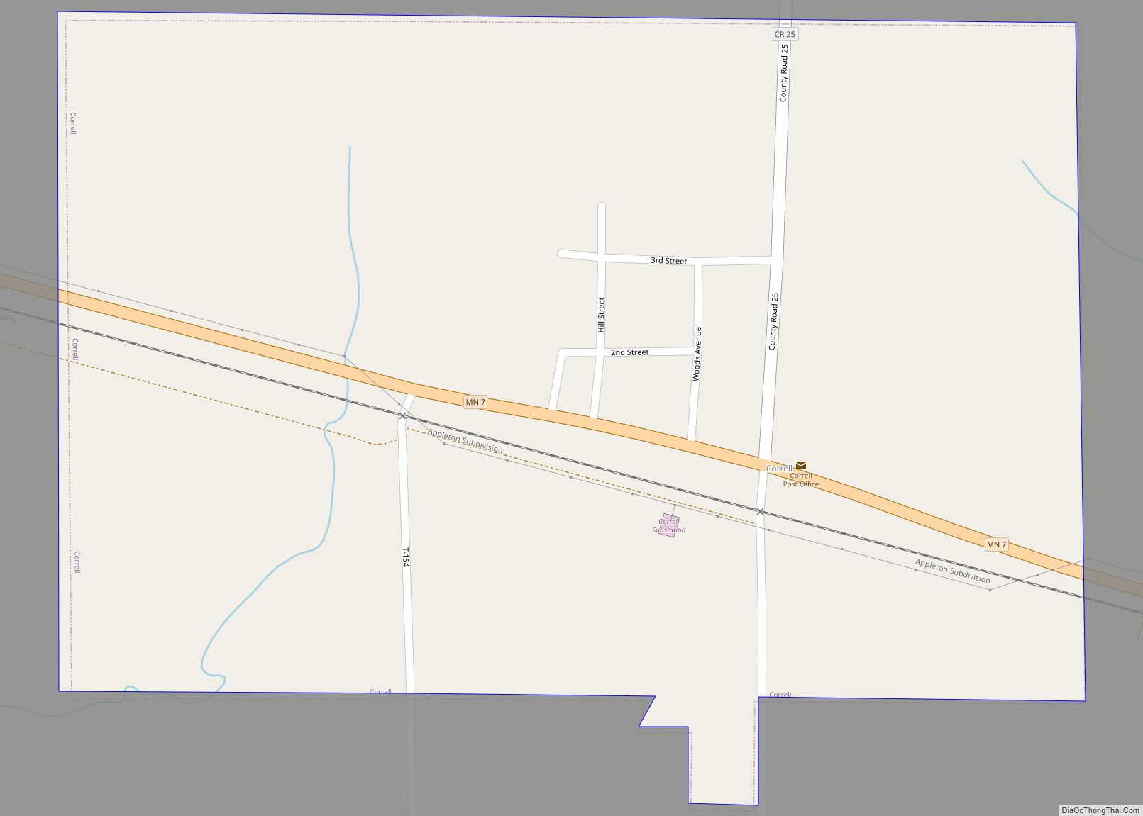 Map of Correll city