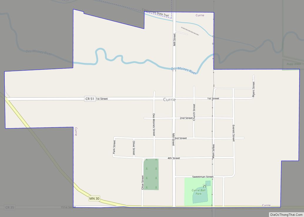 Map of Currie city