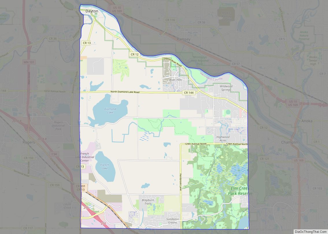 Map of Dayton city, Minnesota