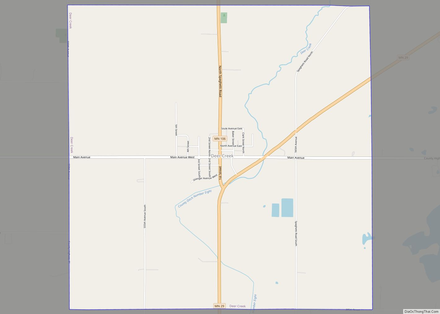 Map of Deer Creek city, Minnesota