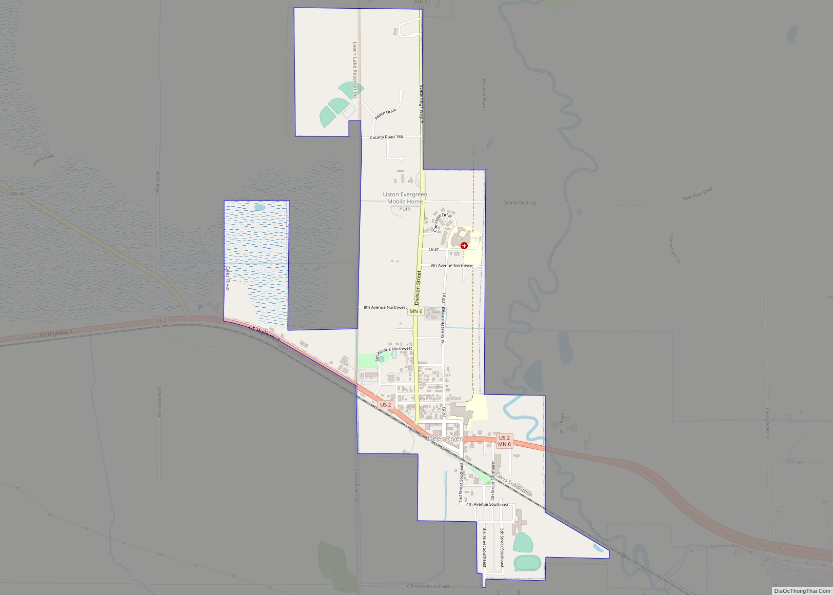 Map of Deer River city