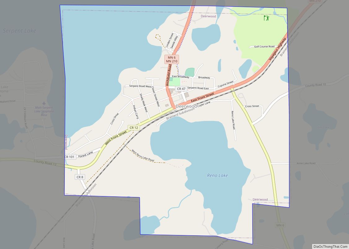 Map of Deerwood city