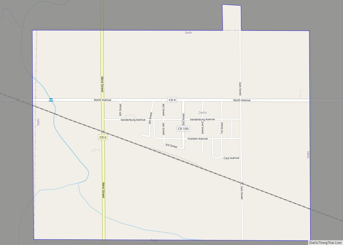 Map of Delhi city, Minnesota