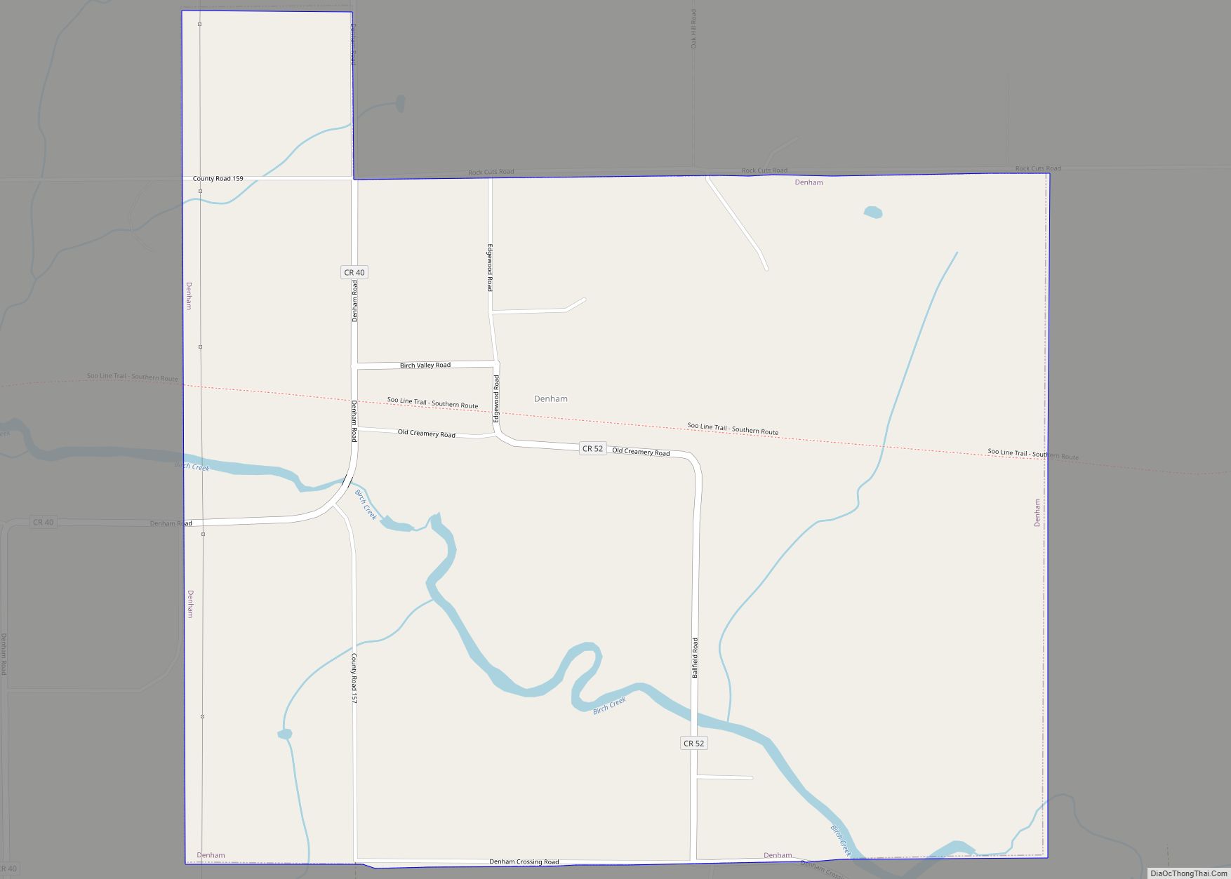 Map of Denham city