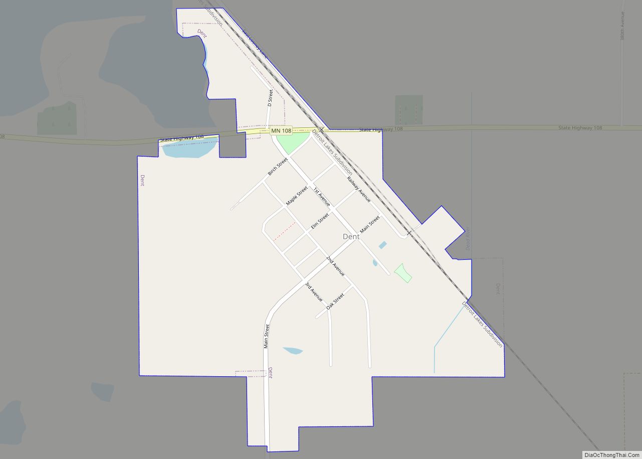 Map of Dent city, Minnesota - Thong Thai Real