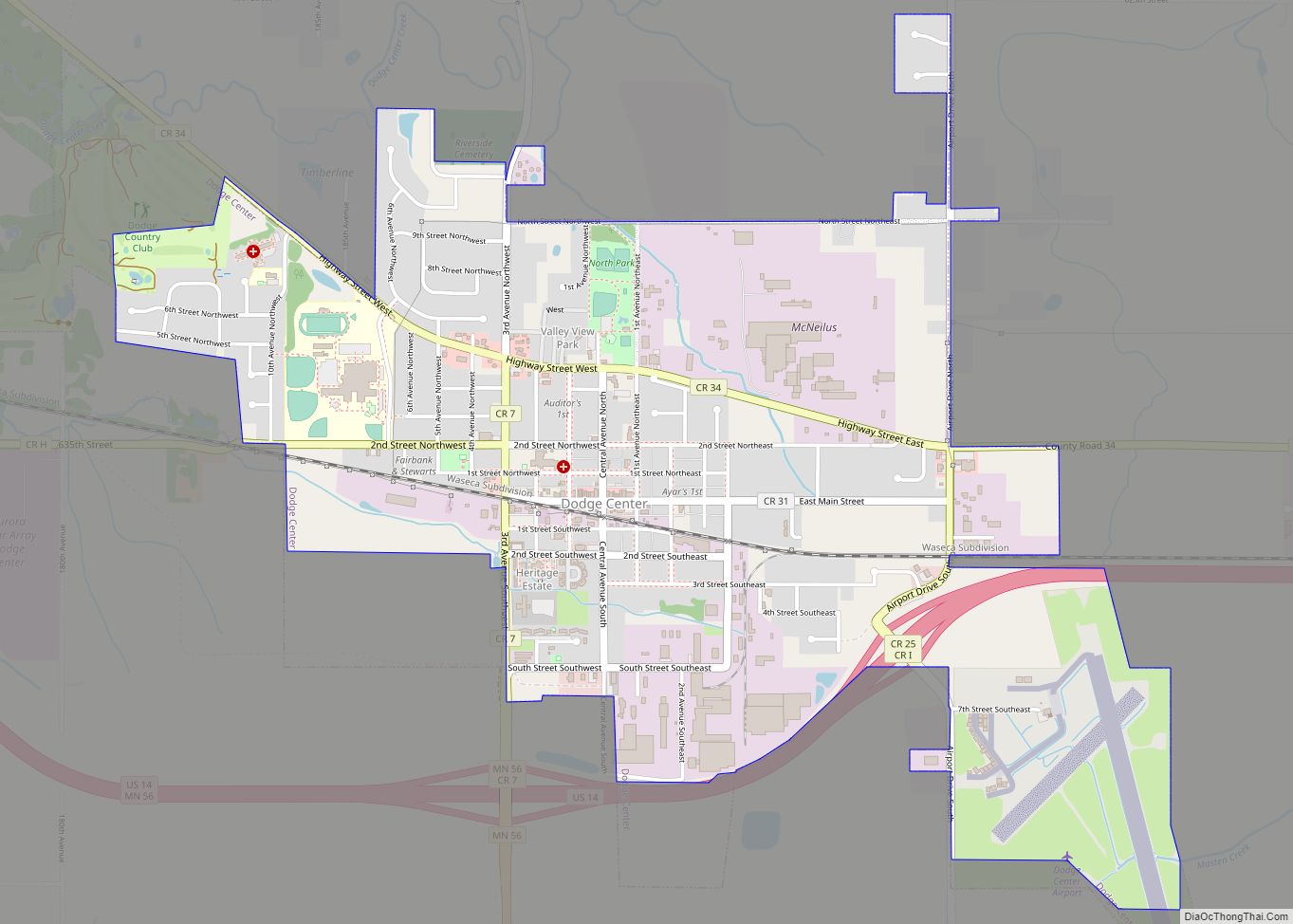 Map of Dodge Center city