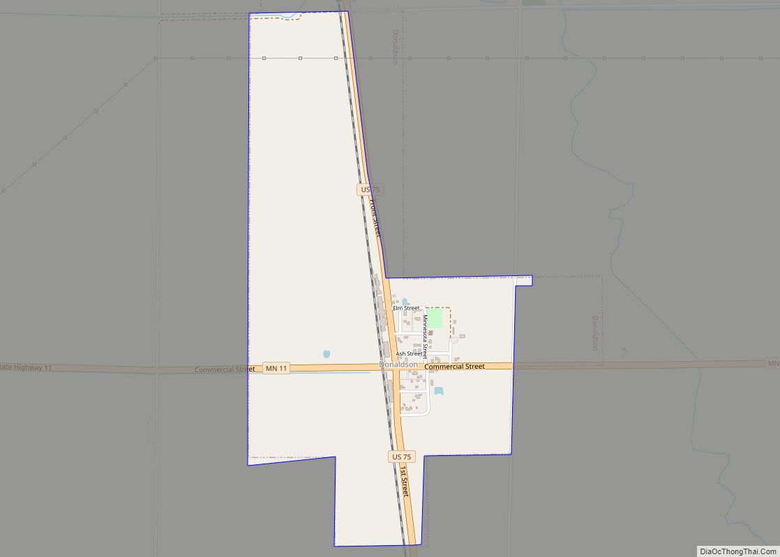 Map of Donaldson city, Minnesota