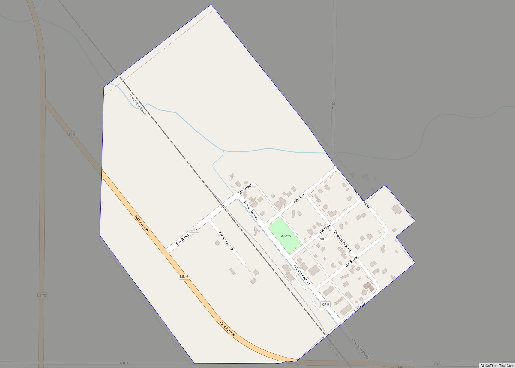 Map of Doran city