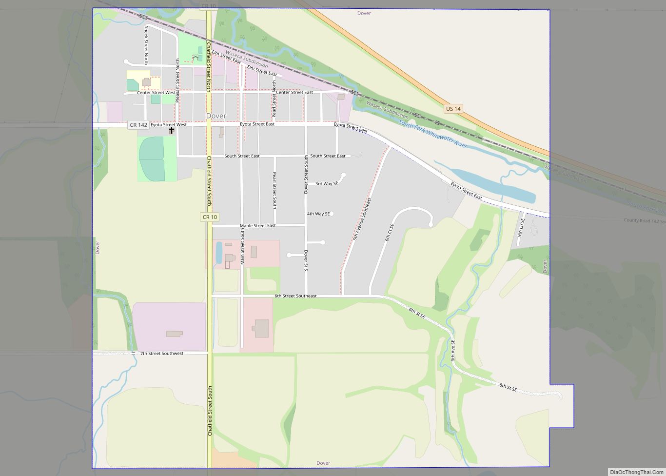 Map of Dover city, Minnesota