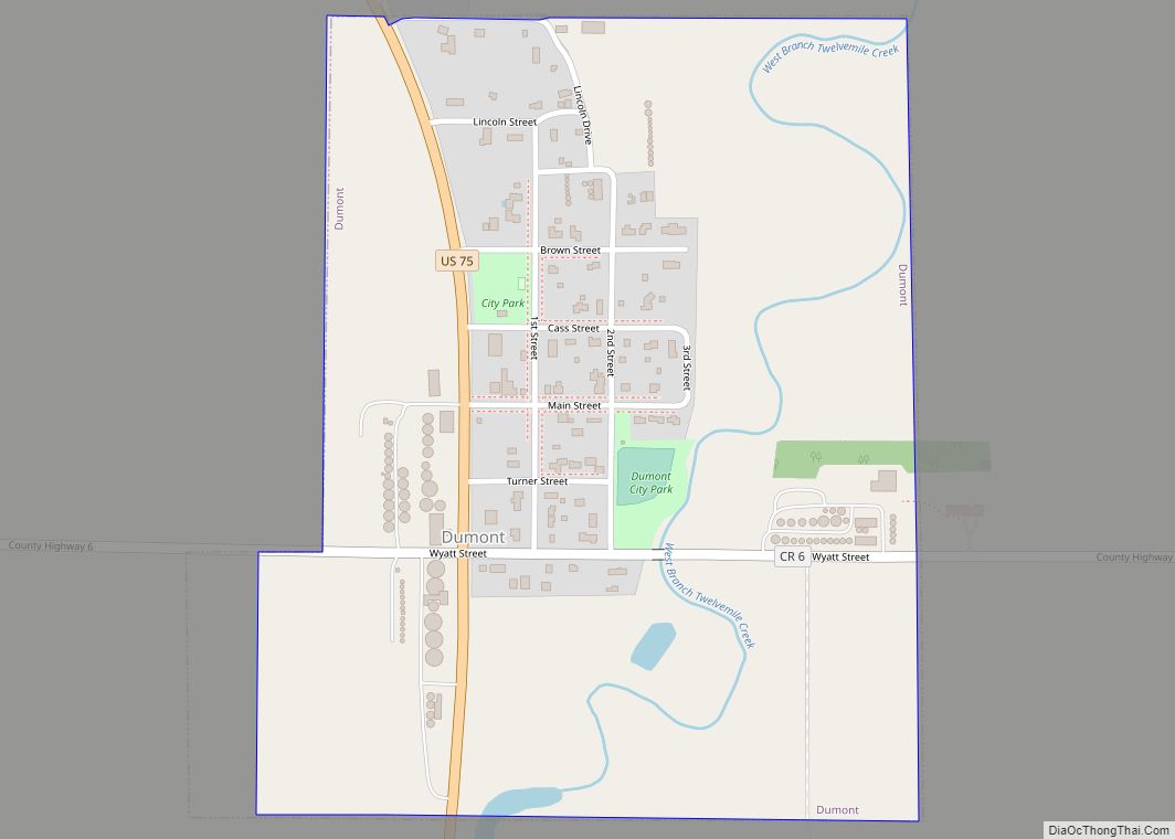 Map of Dumont city, Minnesota