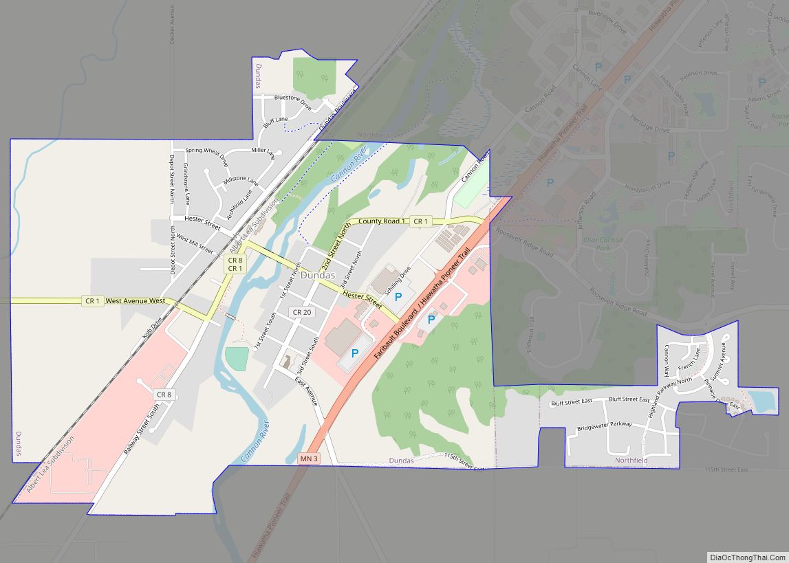 Map of Dundas city