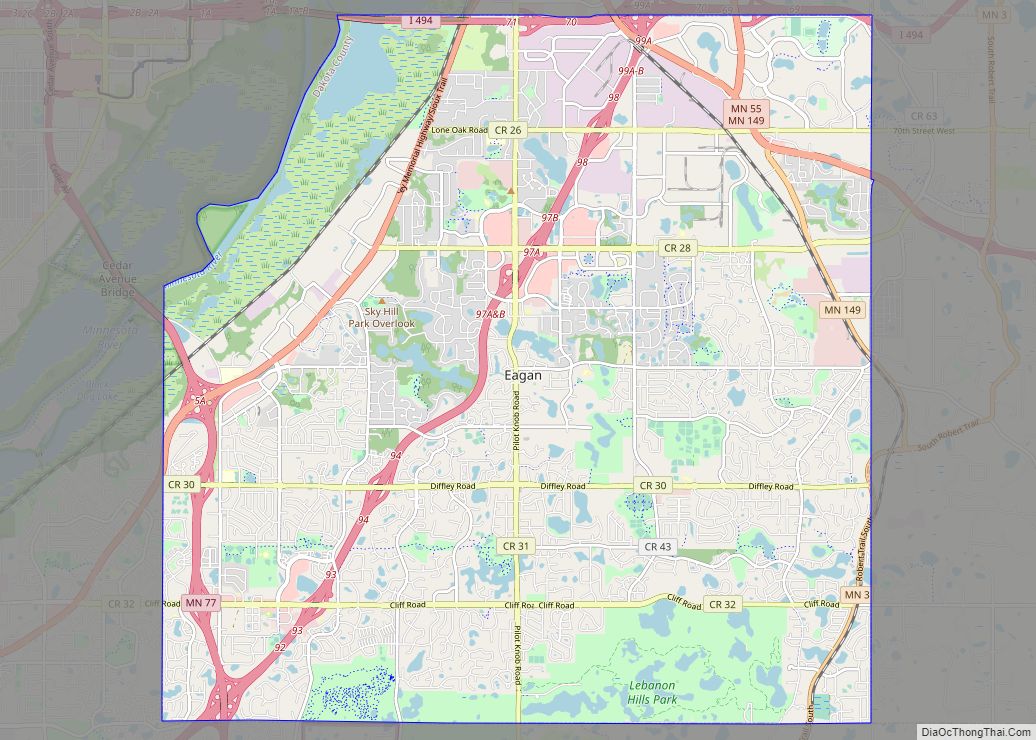 Map of Eagan city