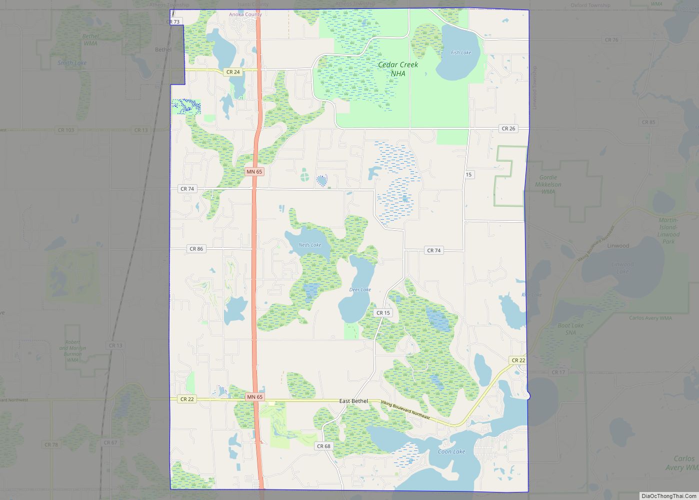 Map of East Bethel city