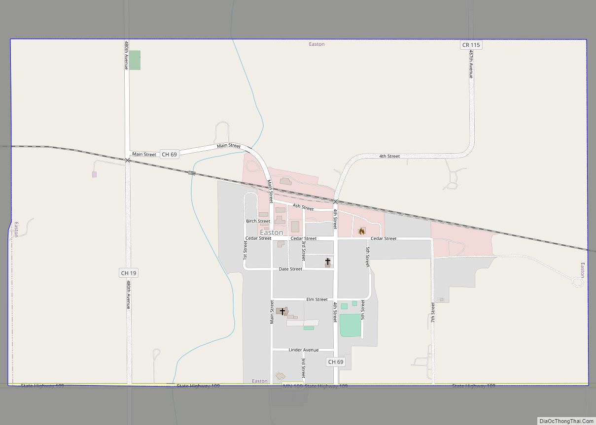 Map of Easton city, Minnesota