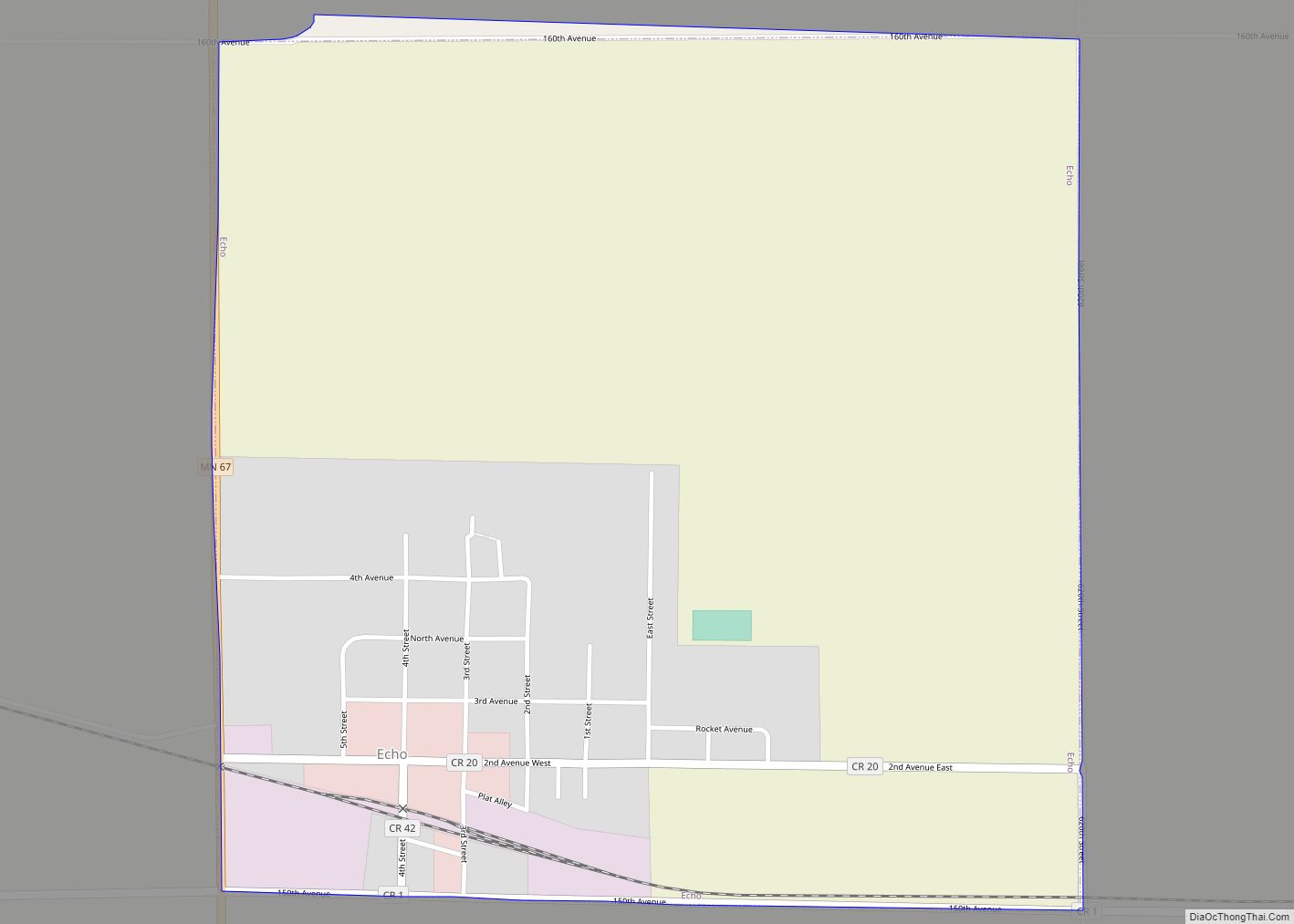 Map of Echo city, Minnesota