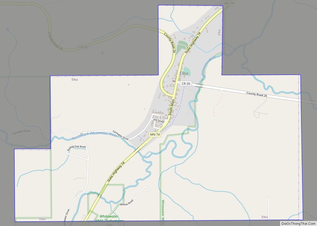 Map of Elba city, Minnesota