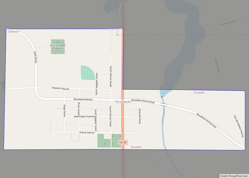 Map of Elizabeth city, Minnesota