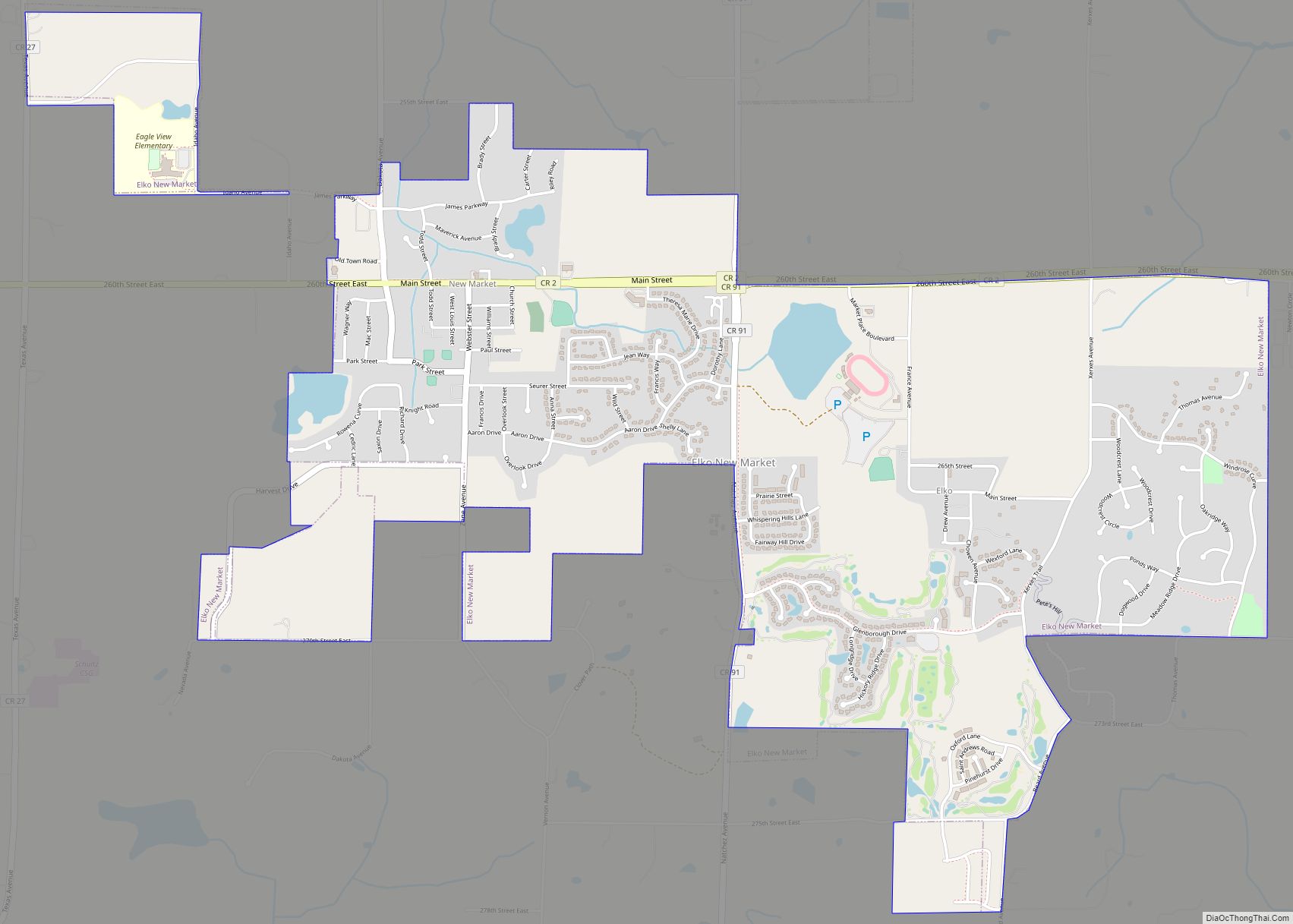 Map of Elko New Market city