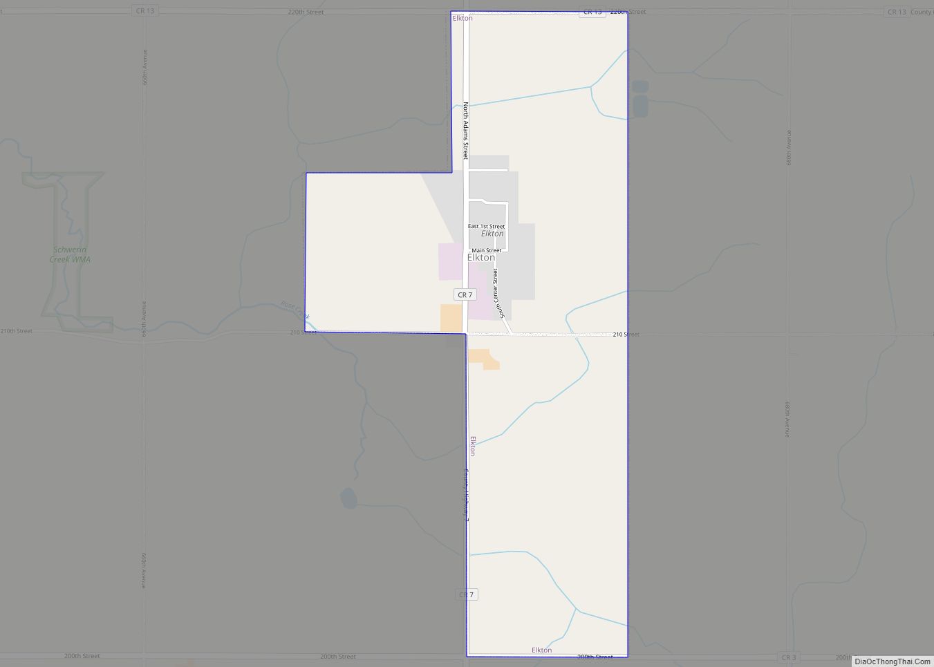 Map of Elkton city, Minnesota