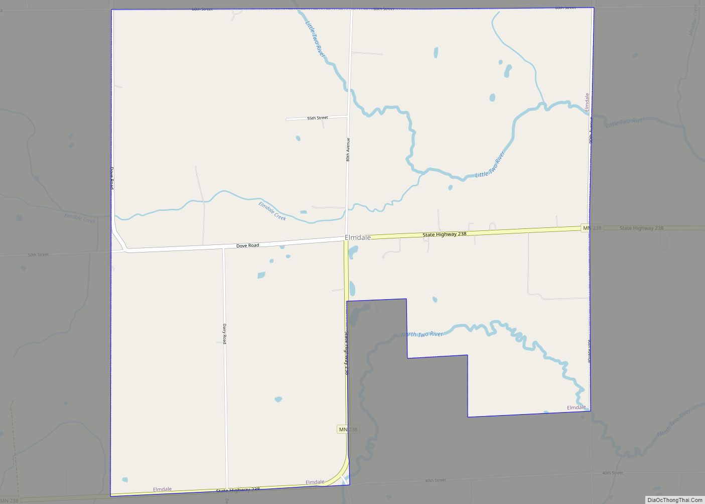 Map of Elmdale city, Minnesota