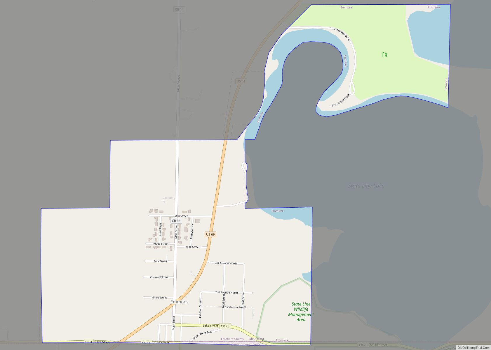 Map of Emmons city