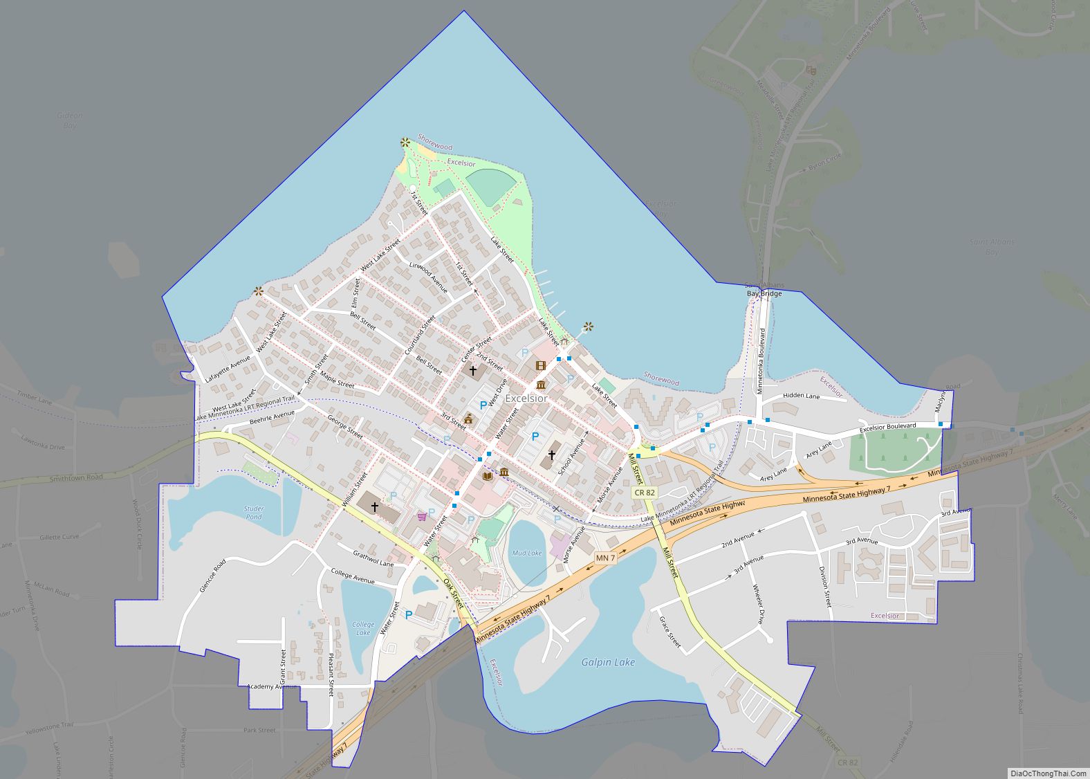 Map of Excelsior city