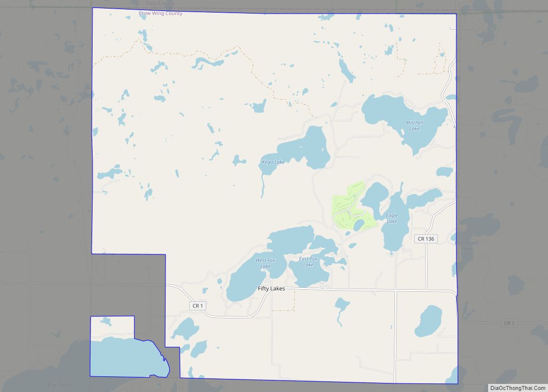 Map of Fifty Lakes city