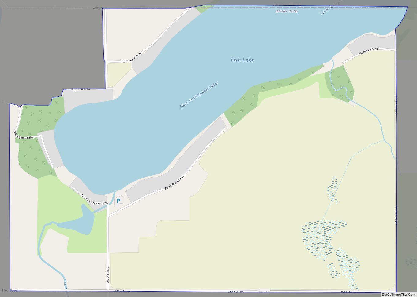 Map of Fish Lake CDP, Minnesota