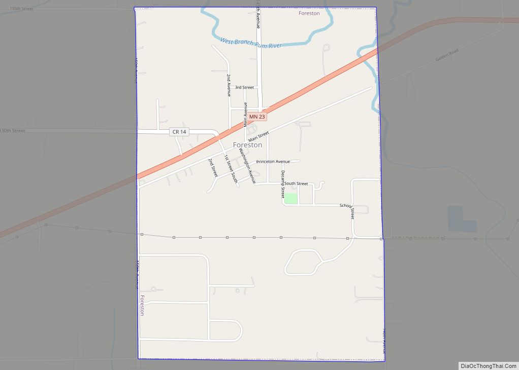 Map of Foreston city