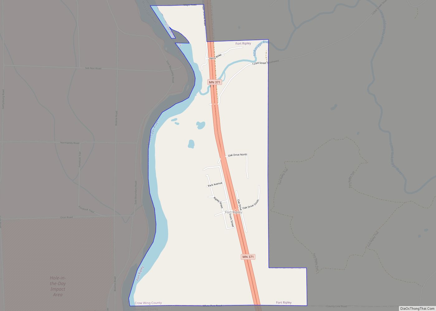 Map of Fort Ripley city