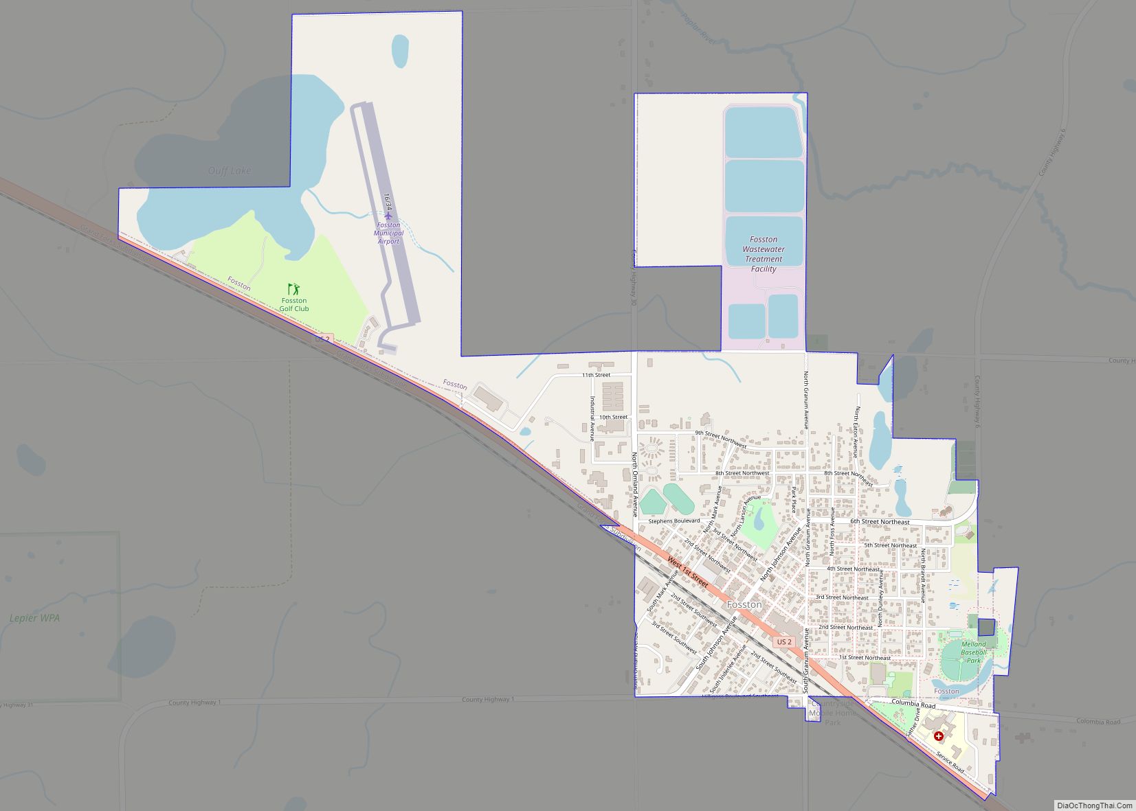 Map of Fosston city