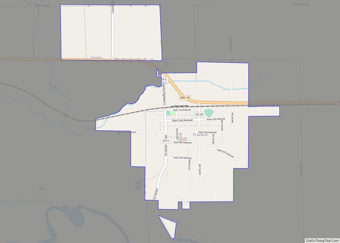 Map of Franklin city, Minnesota