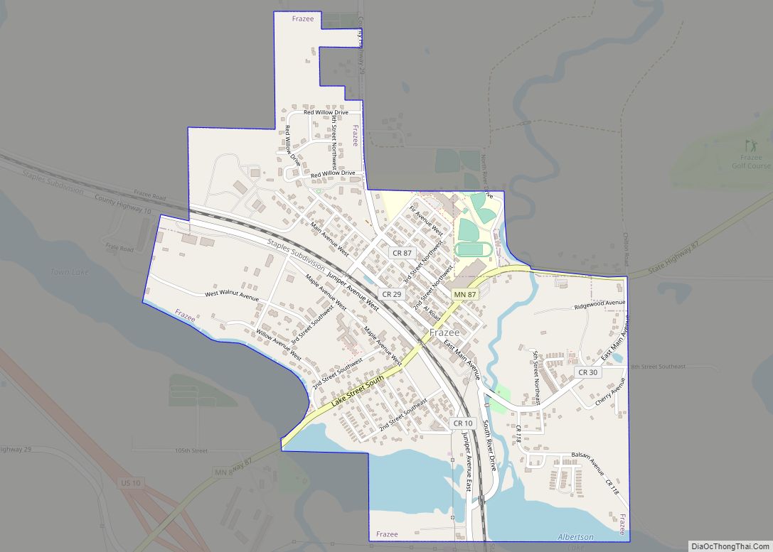 Map of Frazee city