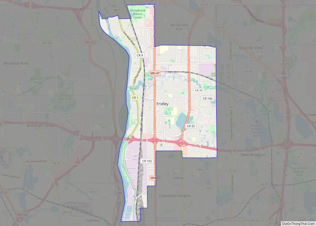 Map of Fridley city