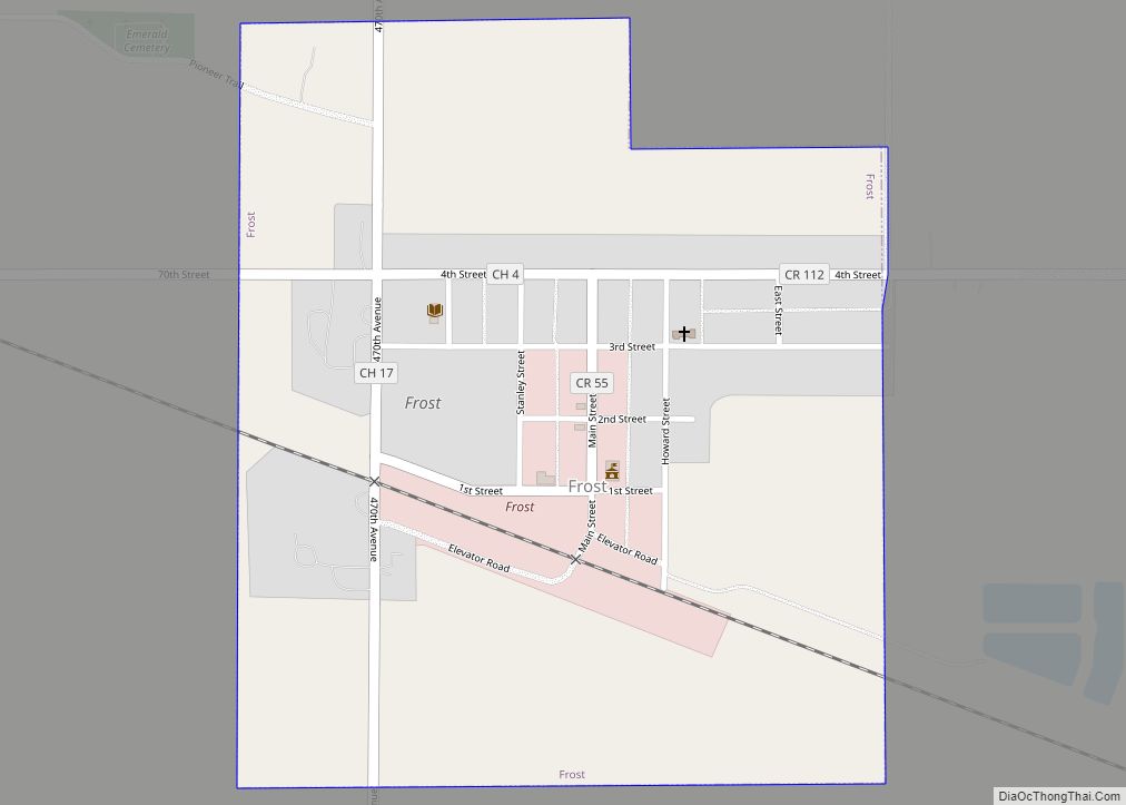 Map of Frost city, Minnesota