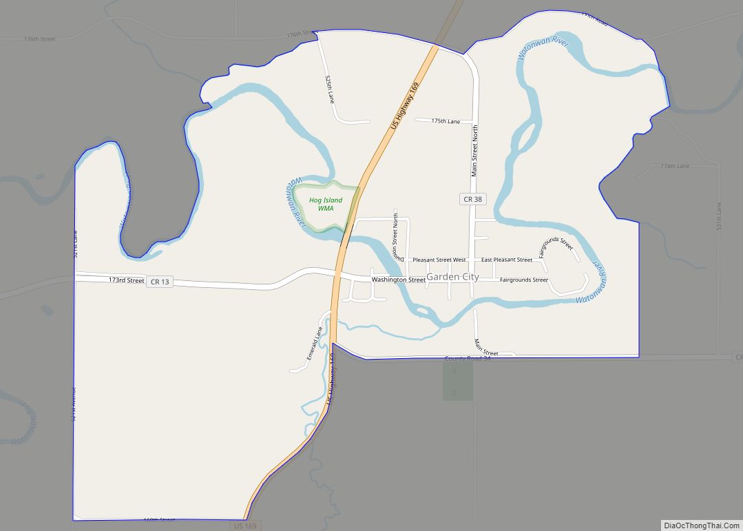 Map of Garden City CDP, Minnesota