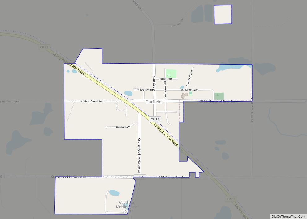 Map of Garfield city, Minnesota