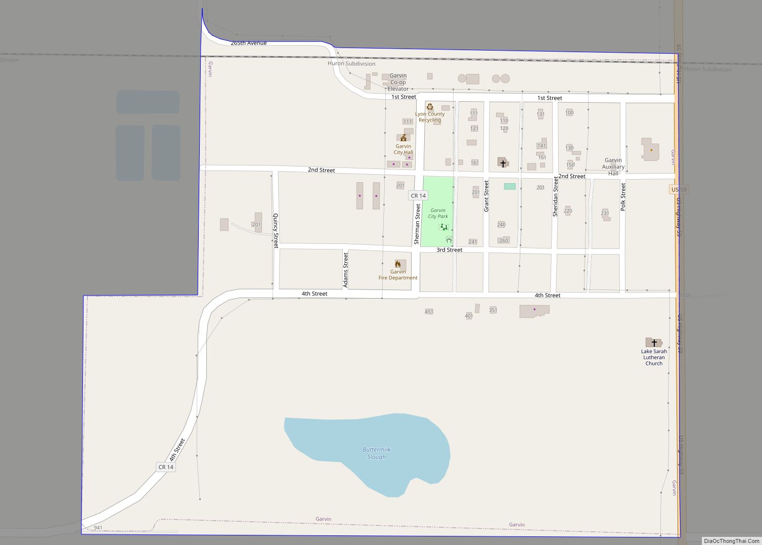 Map of Garvin city, Minnesota