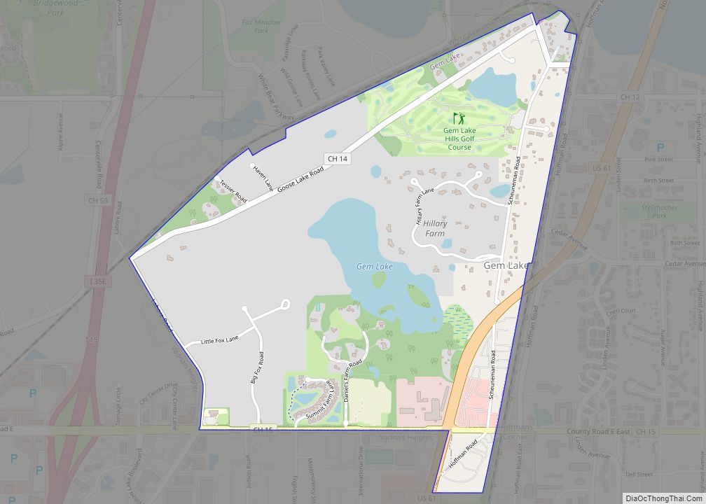 Map of Gem Lake city