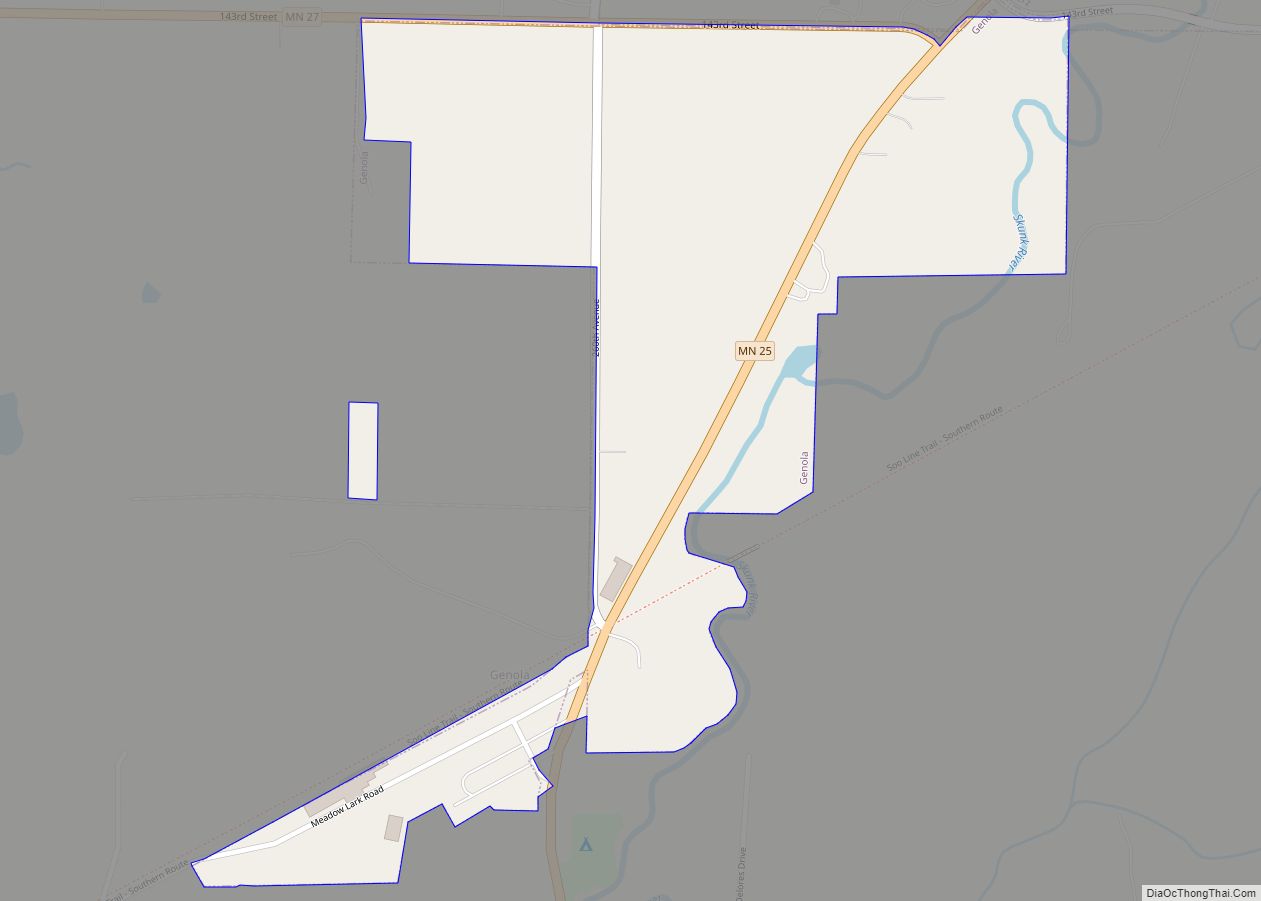 Map of Genola city, Minnesota