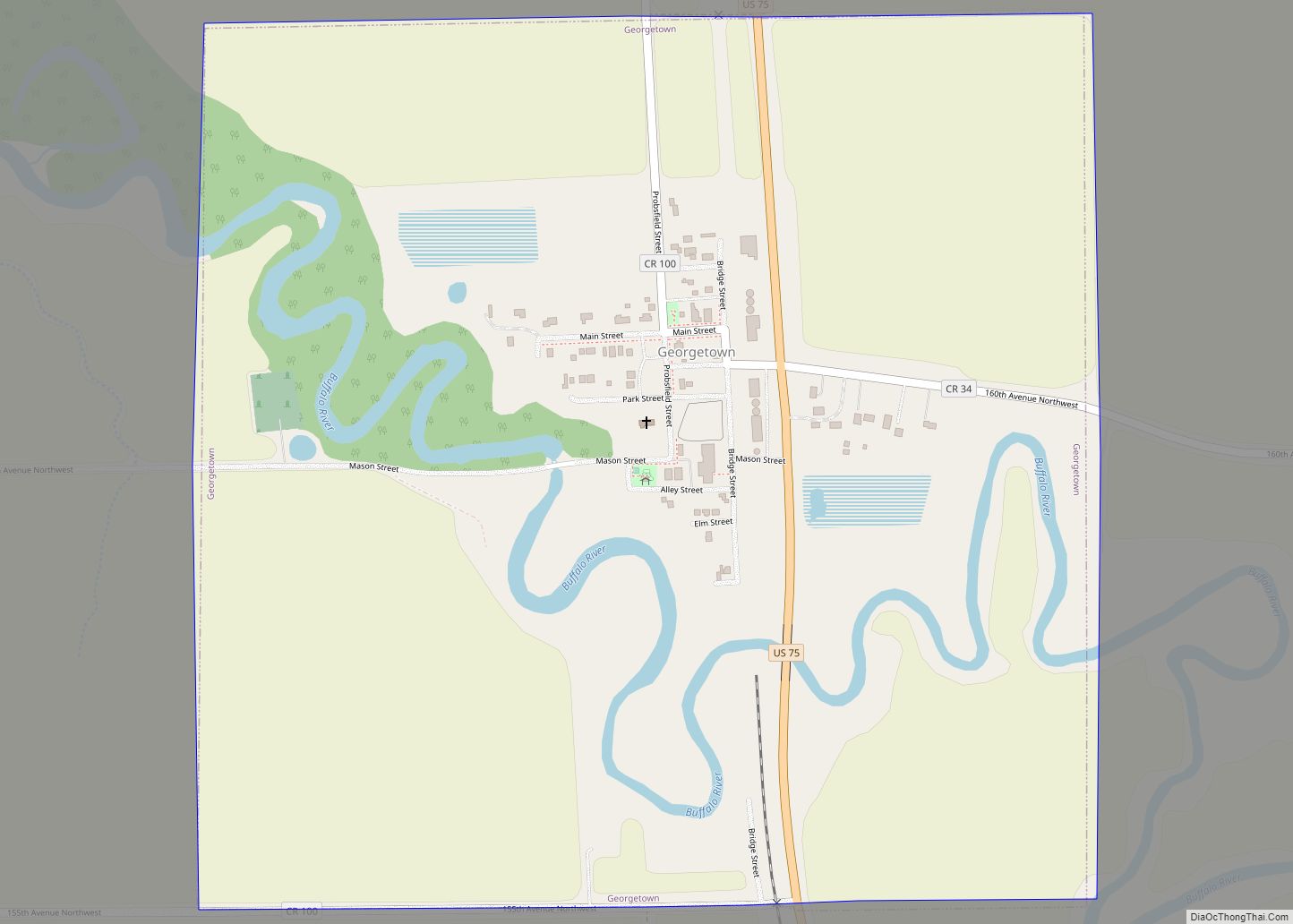 Map of Georgetown city, Minnesota