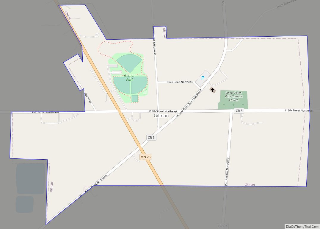 Map of Gilman city, Minnesota