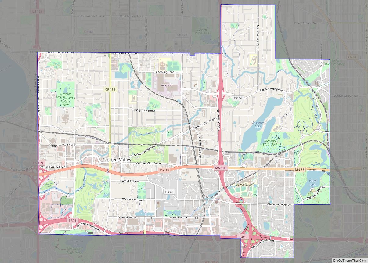 Map of Golden Valley city, Minnesota