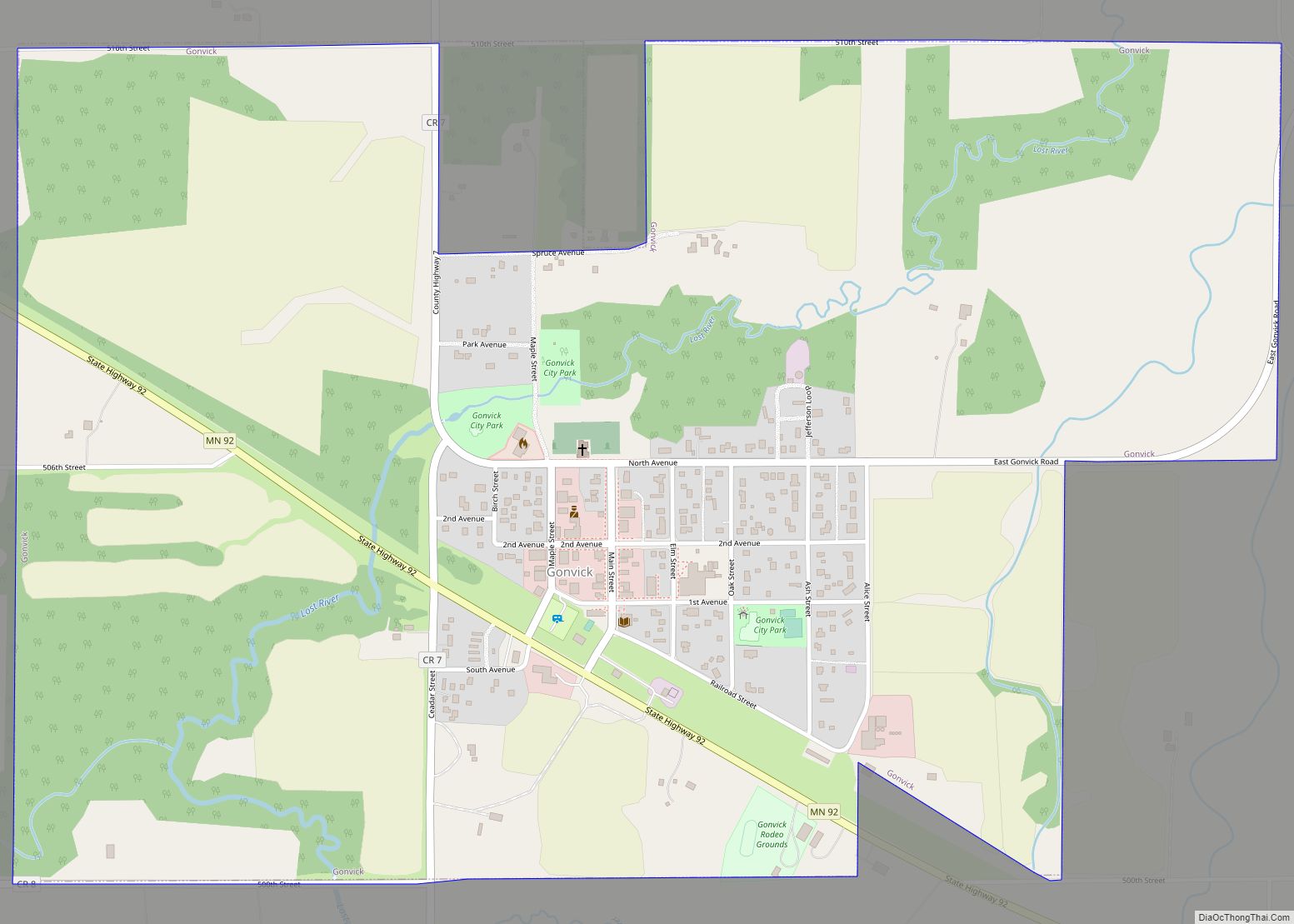 Map of Gonvick city