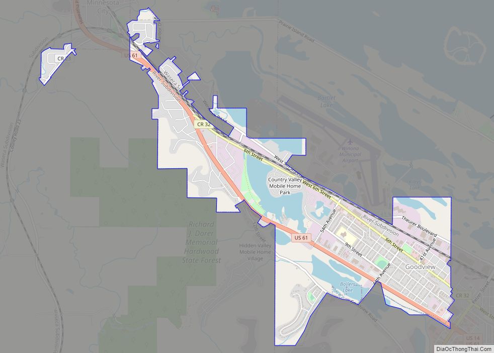 Map of Goodview city