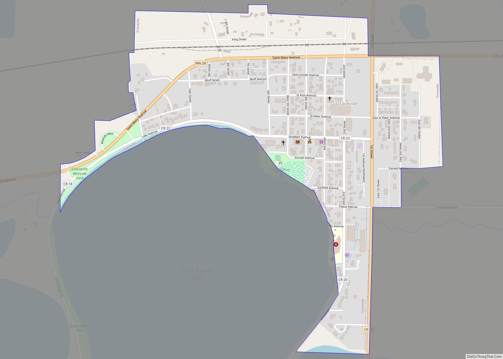 Map of Graceville city, Minnesota