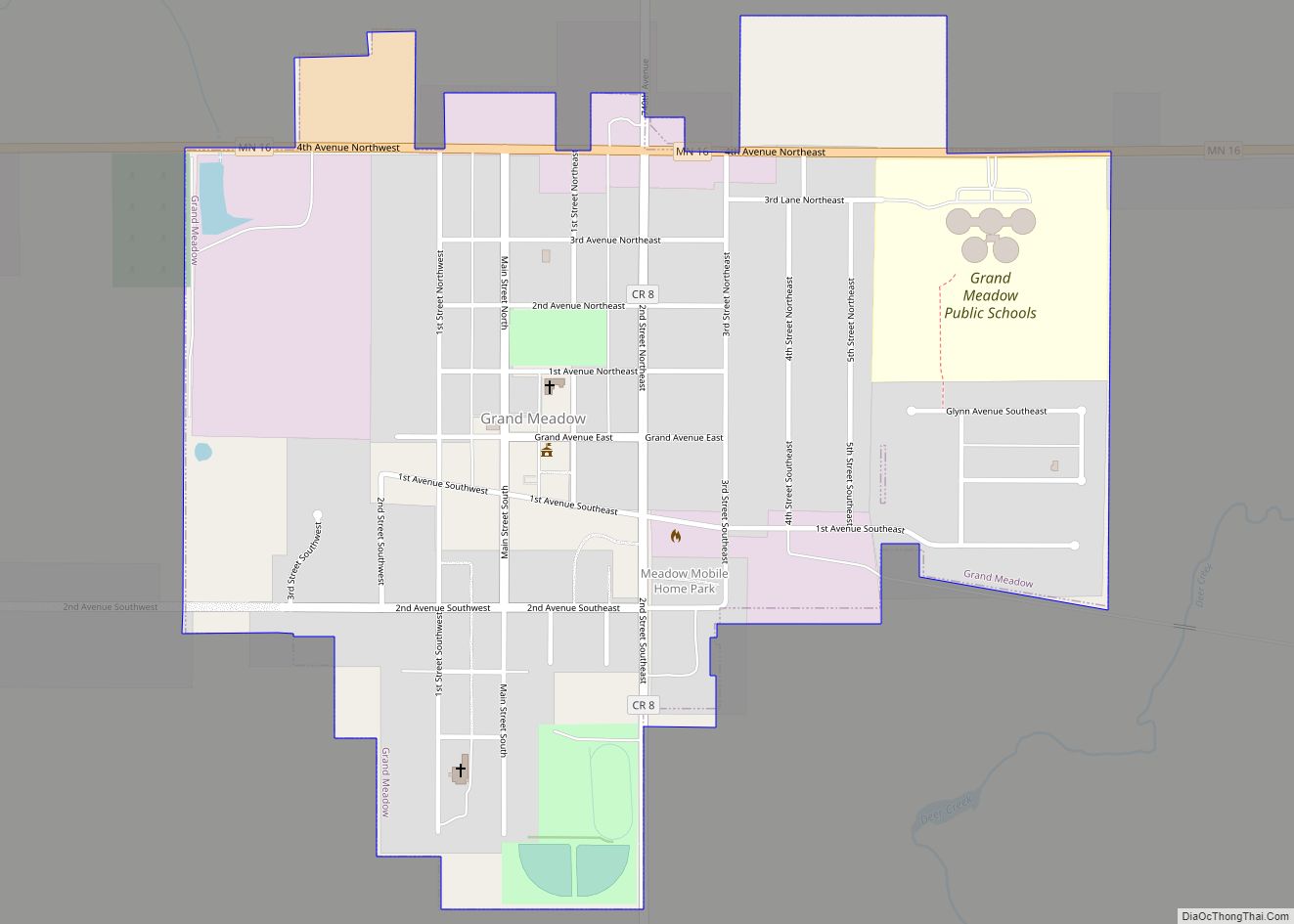 Map of Grand Meadow city