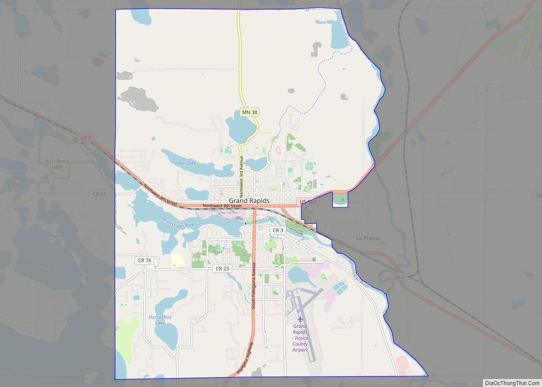 Map of Grand Rapids city, Minnesota